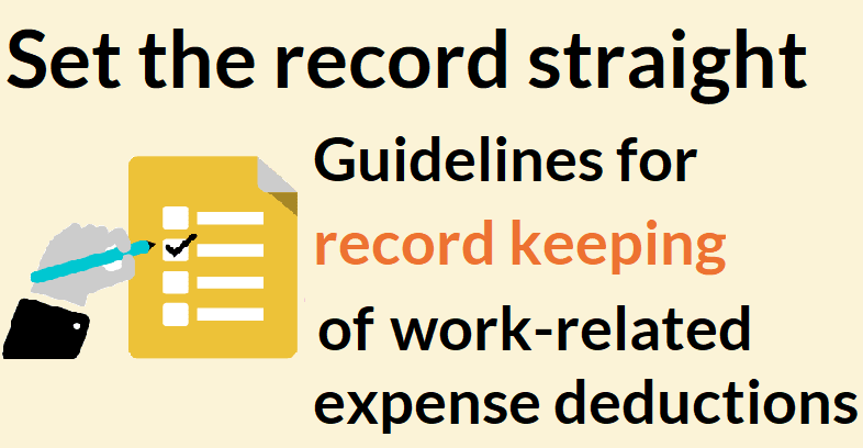 Guidelines for record keeping of work-related expense deductions