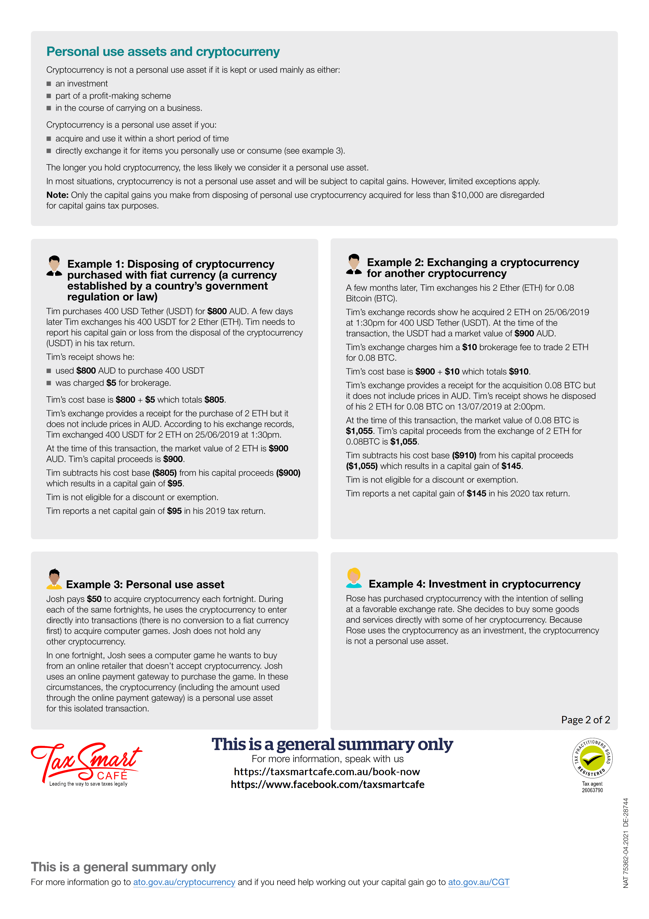 Your cryptocurrency may be a personal use asset or not which may incur a capital gain or loss. Learn how to tell the difference, which records to keep and how t